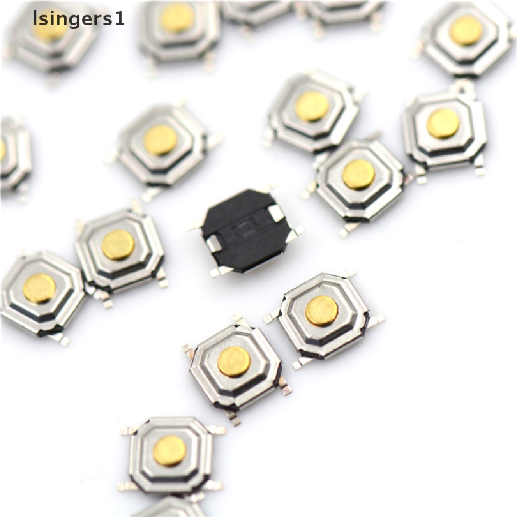 (lsingers1) 20pcs Tombol Switch ON / OFF Lampu 4-pin SMD 4x4 X 1.5mm