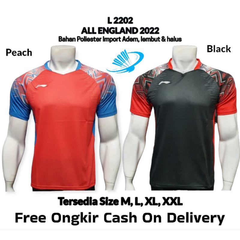 [COD] BAJU BADMINTON ALL ENGLAND 2022 KAOS BULUTANGKIS PRIA L 2202 ATASAN OLAHRAGA GRADEORI IMPORT J