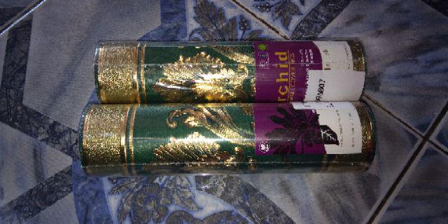 Wallpaper Dinding Borderlist Klasik Mewah Green