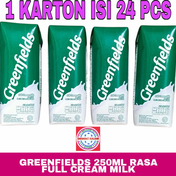 

BAYAR COD SUSU UHT GREENFIELDS FULL CREAM MILK 250ML 1 KARTON ISI 24 PCS