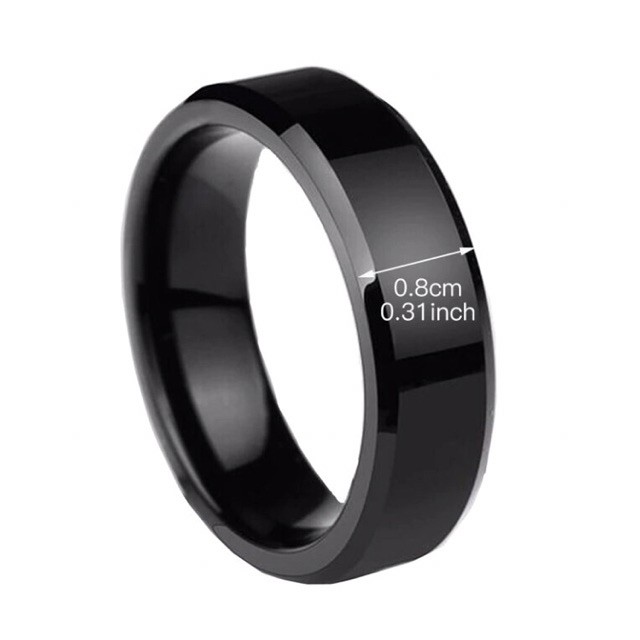 Cincin titanium polos hitam high Quality