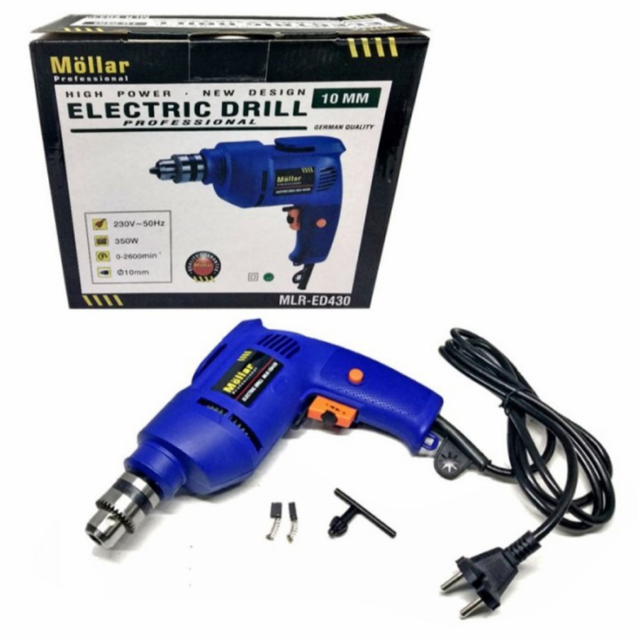 MOLLAR Mesin Bor Tangan Listrik 10mm Mollar Electric Drill Variable Speed BB