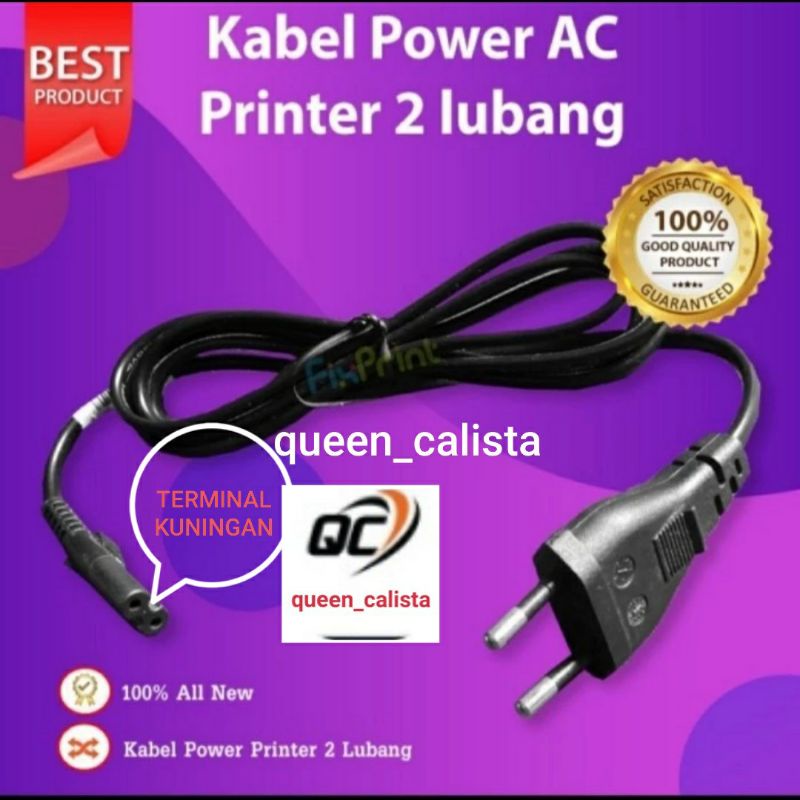 SNI Kabel Power Printer 1 Meter. Kabel angka 8 colokan dua ORI