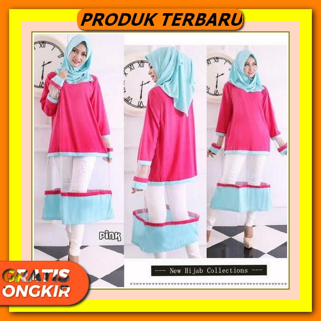 (Bisa Cod) Skayuro Long Tunik Kotak-Kotak Kekinian Knits Terbaru / Atasan Wanita Tunik Casual Kombin