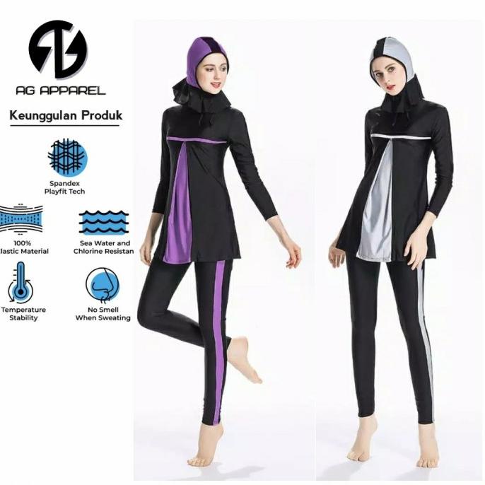 Baju Renang Muslim dewasa polos baju renang wanita dewasa muslim wear