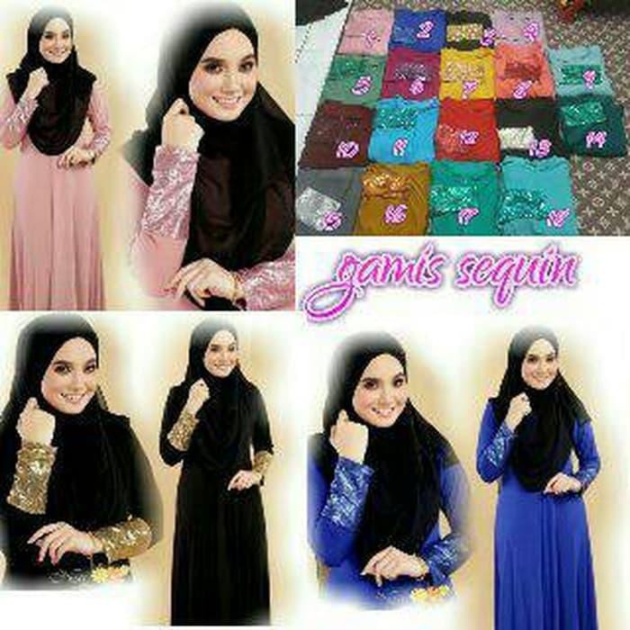 [gamis-wanita] Maxi Payung Tgn Sequin OSD ..