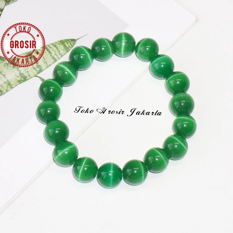 Gelang Pria Dan Wanita Batu Alam Cat Eye Mata Kucing 8 Mm