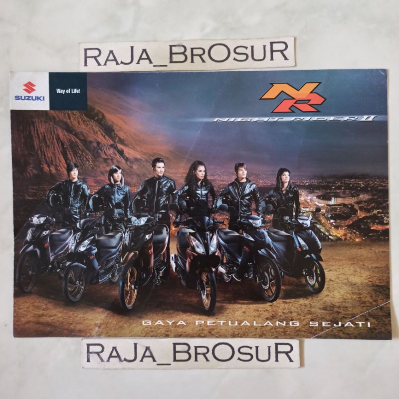 Poster brosur katalog leaflet Suzuki Shogun FI Injeksi/Skywave/Shogun/Smash/Spin NR Night Rider II 2