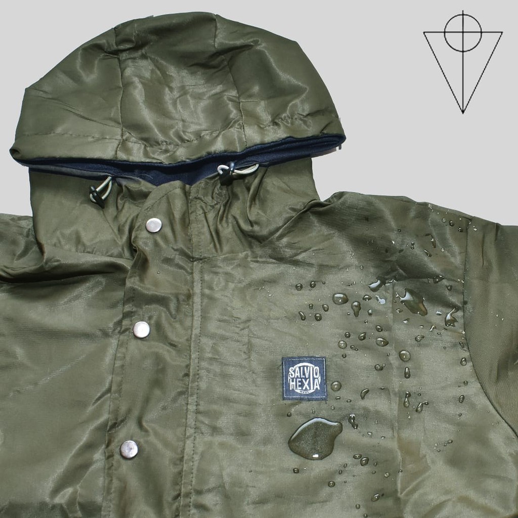 Jaket Parka Tracker Waterproof - Jaket Cagoule Hijau Army Salvio Hexia