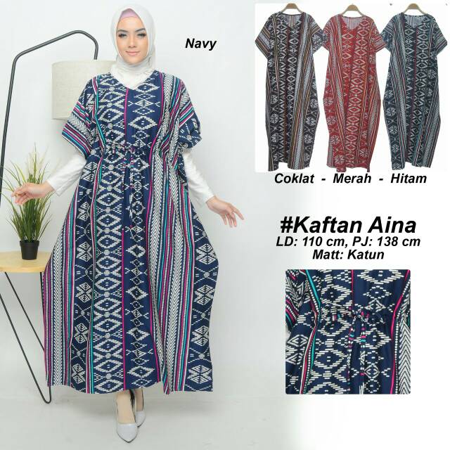 Aina Kaftan tali serut model bangkok motif batik tribal