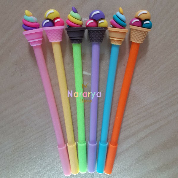 

2x Gel Pen Ice Cream / Gel Pen Karakter / Gel Pen Lucu / Pulpen Lucu / Alat Tulis Sekolah