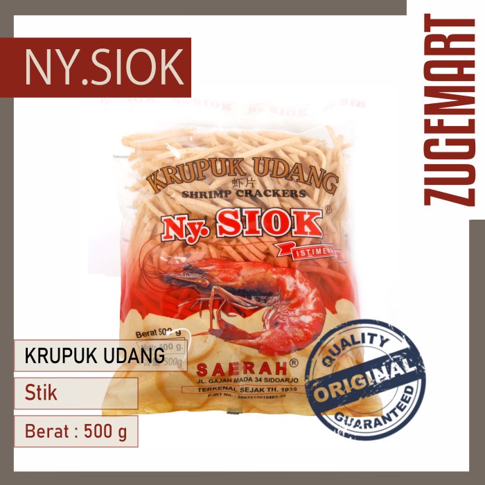 

NEW Krupuk / Kerupuk Udang Stik NY. SIOK / NY SIOK / NYONYA SIOK - 500gr