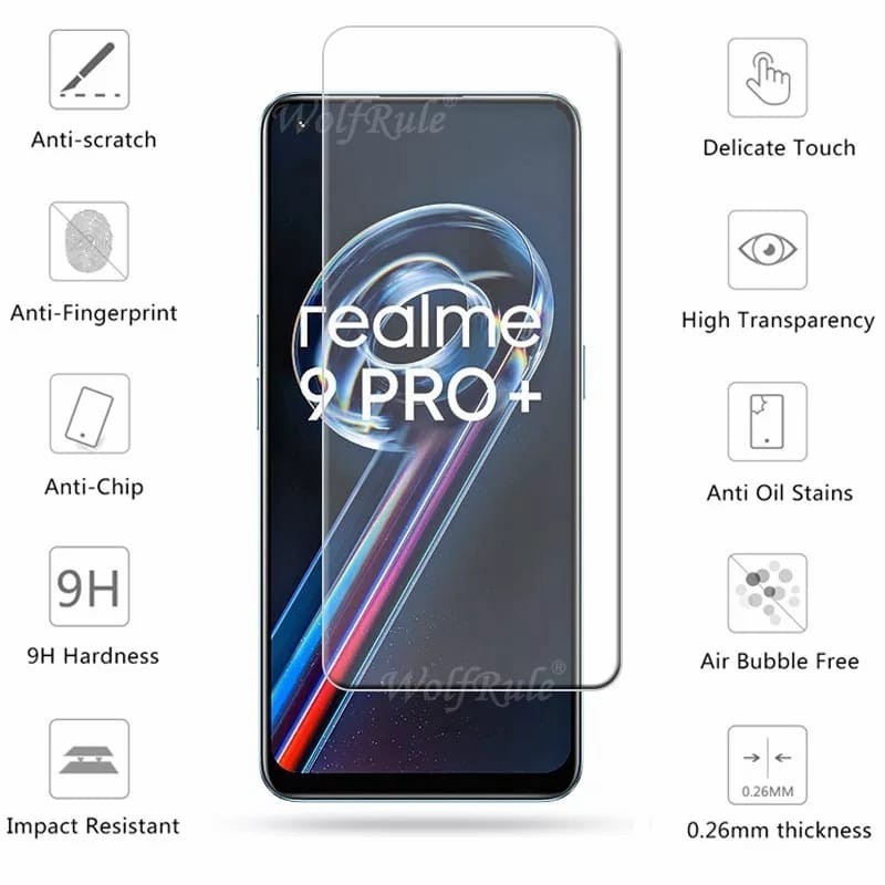 REALME 9 / 9i / REALME 9 PRO / 9 PRO+ TEMPERED GLASS FULL COVER TEMPERED FULL ANTI GORES KACA - REALME 9 PRO PLUS