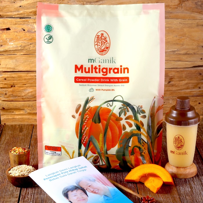 Mganik Multigrain 60 Sachet PAKET 1 BULAN,, FREE SHAKER DAN POUCH