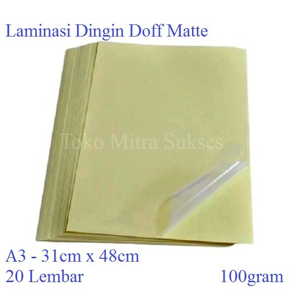 

Laminasi Dingin Doff Matte A3+