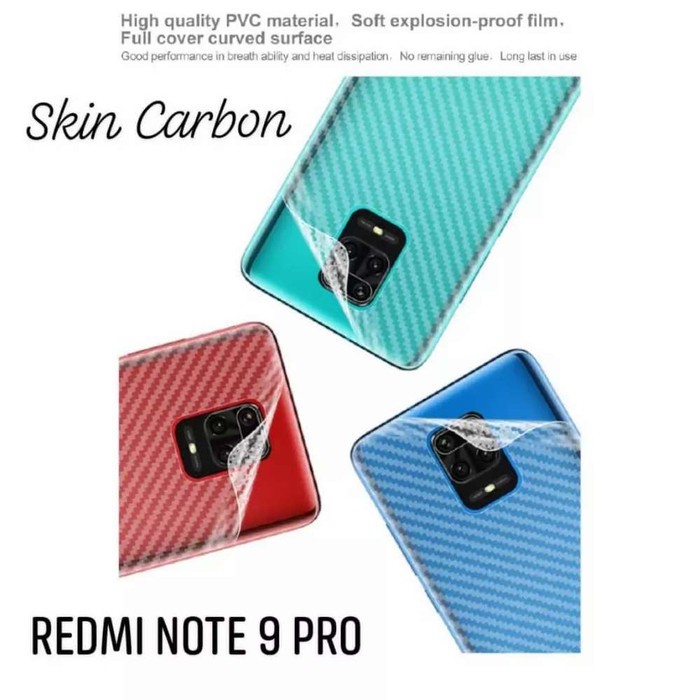 Anti gores skin carbon back redmi note 9 pro /9s - anti gores belakang