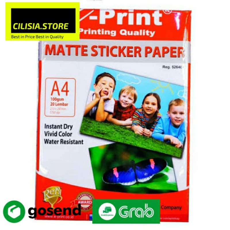 

Kertas Stiker Matte Eprint A4 Sticker Paper Dope 100gsm Isi 20 Lembar