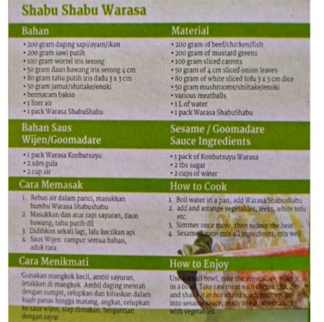 warasa shabu shabu 50gr 100% halal non MSG