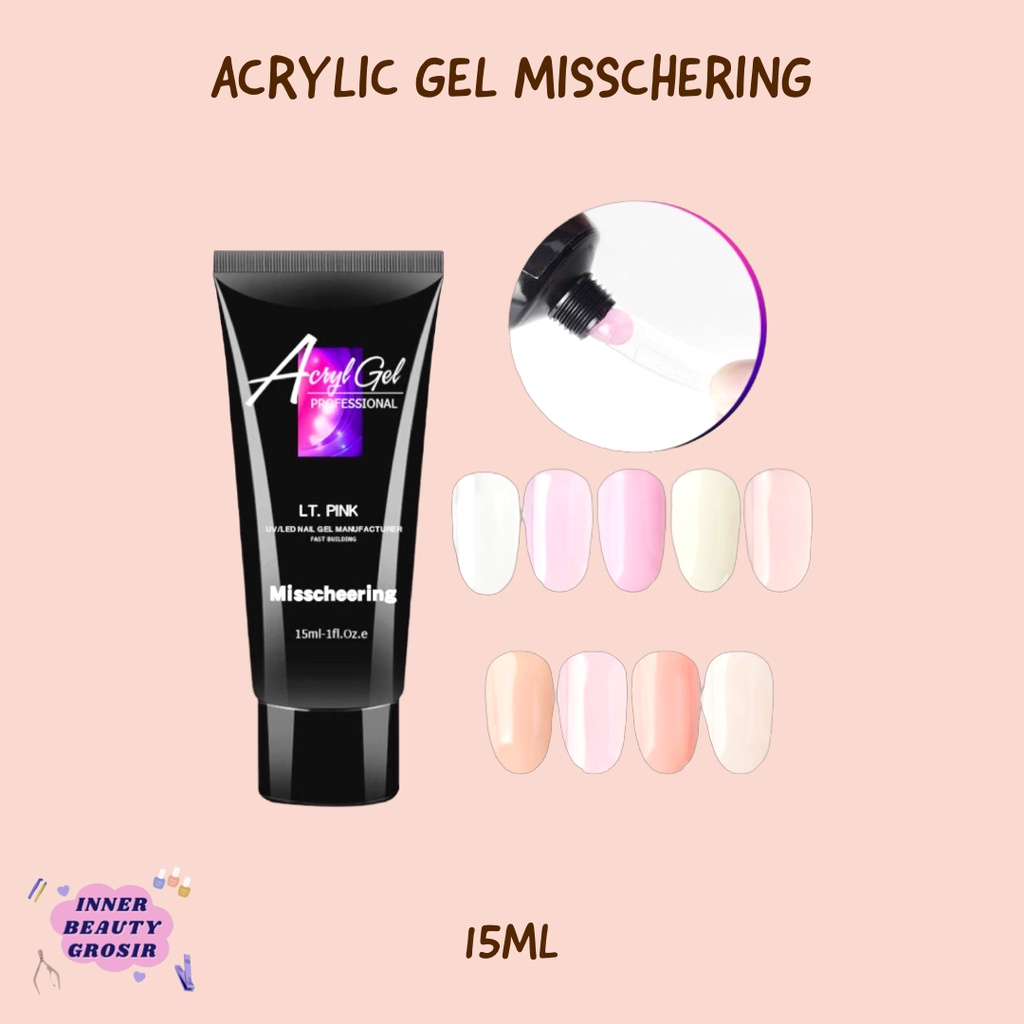 Misschering Builder Gel Polygel Nail Gel Acrylic 15ml / Poli Gel Nail Extension / Poly Gel Nail Extension Sambung Kuku
