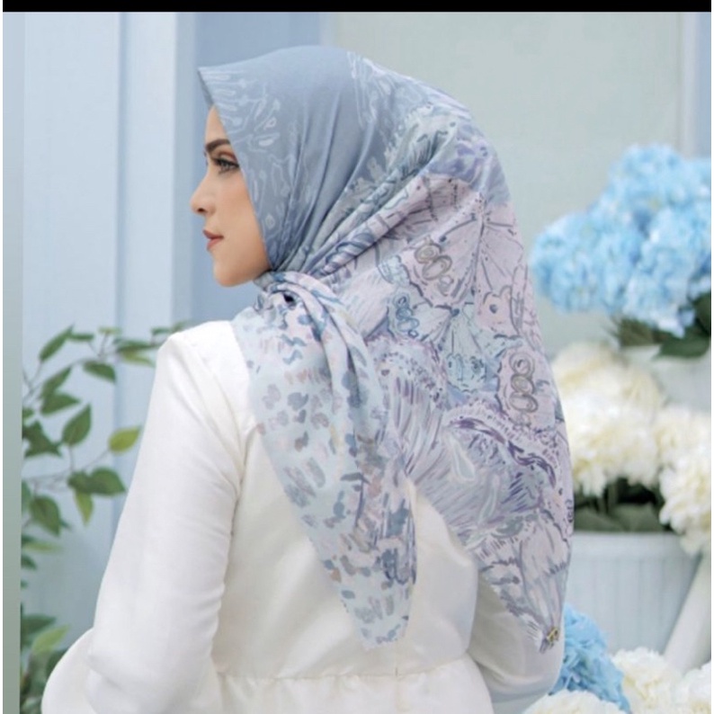 THE FARSHA SERIES AQUA BUTTONSCARVES