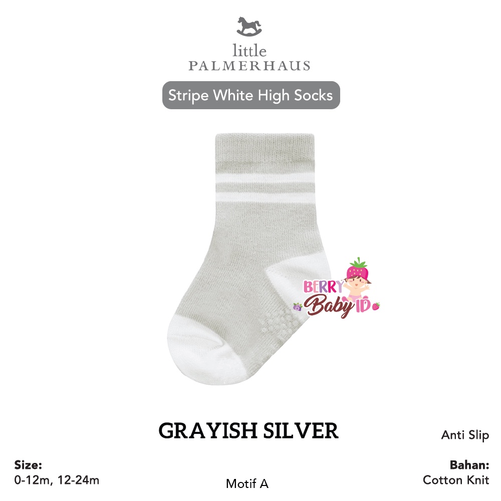 Little Palmerhaus Stripe High Socks Anti Slip Kaos Kaki Cotton Bayi Berry Mart