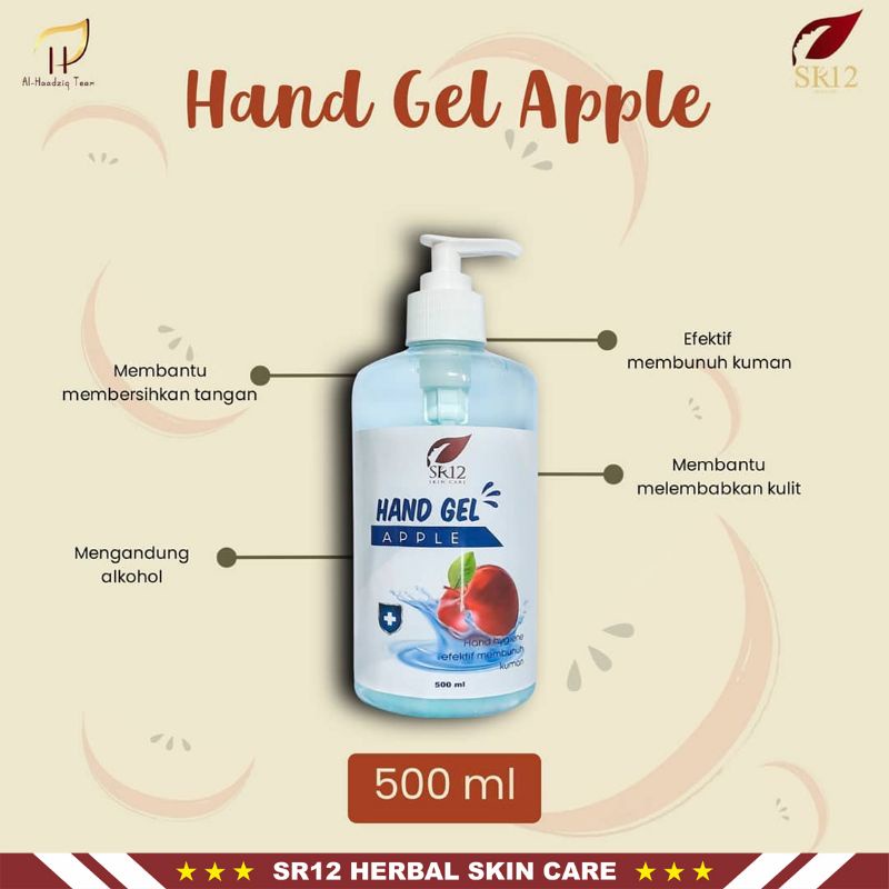 Hand Gel SR12 | Hand Gel Apple SR12 | Netto 500ml | Pembersih Tangan SR12 Skincare