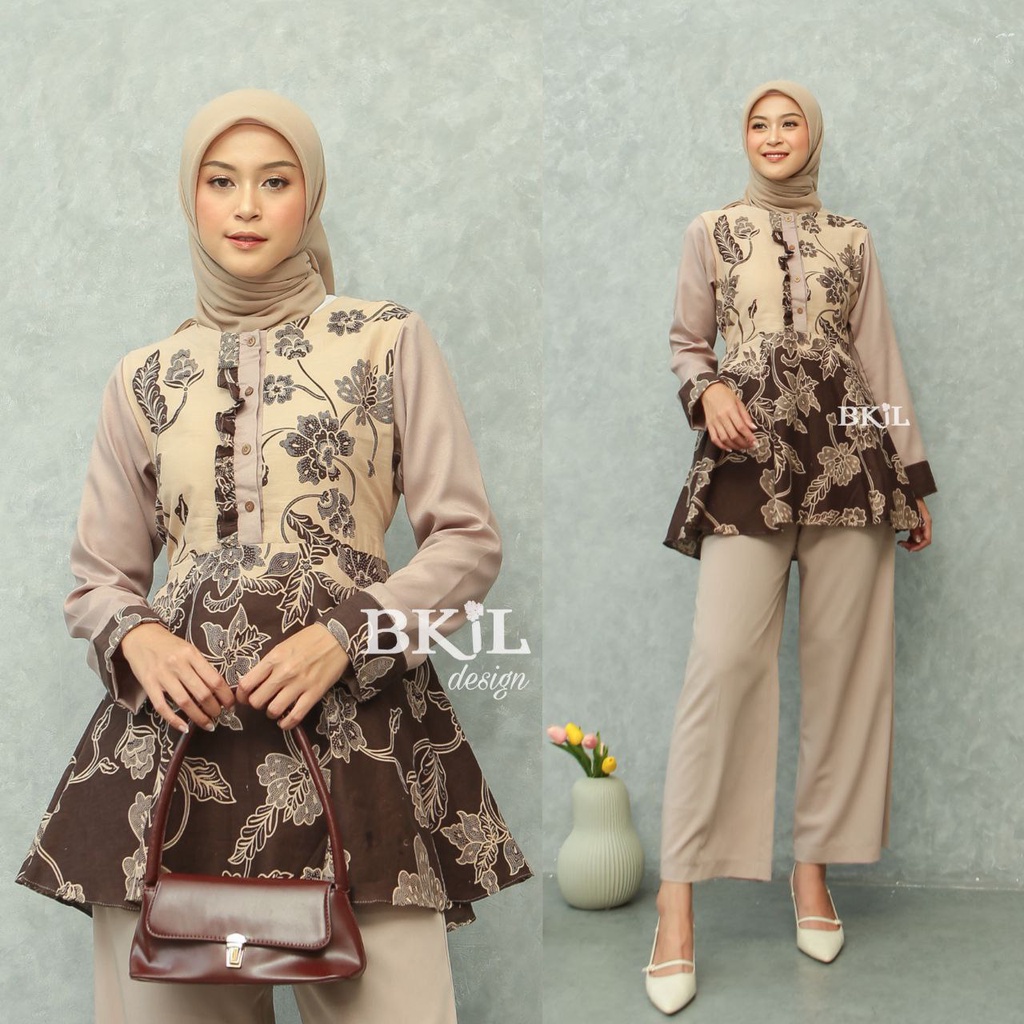 Blouse Batik Wanita Kancing Depan / Baju Batik Wanita Modern