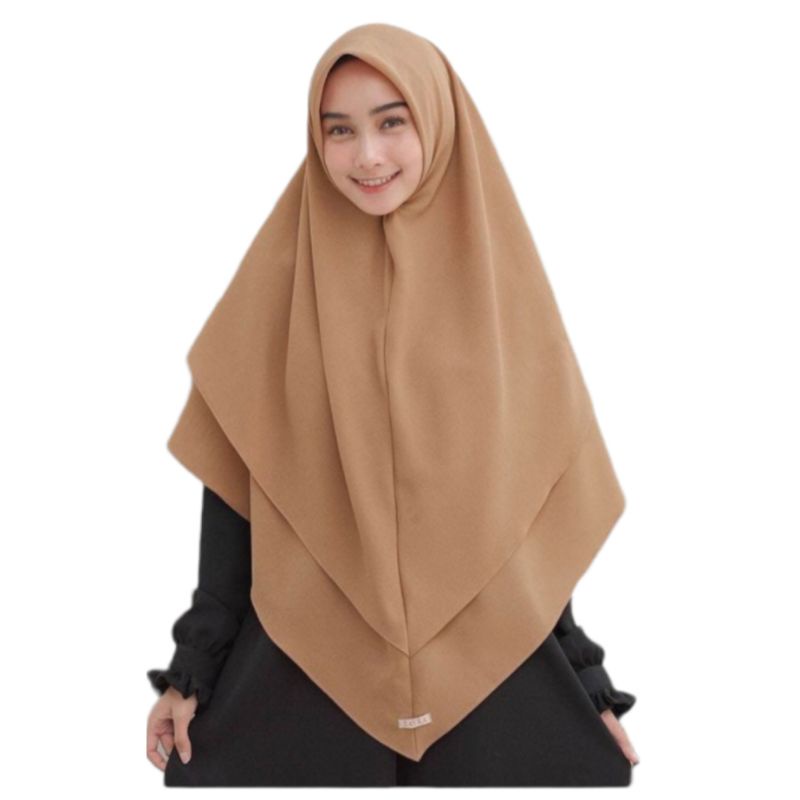 HIJAB KERUDUNG JILBAB SEGIEMPAT INSTAN RASA KHIMAR DUA LAYER JUMBO SYARI  DIAMOND CREPE 150X150 CM