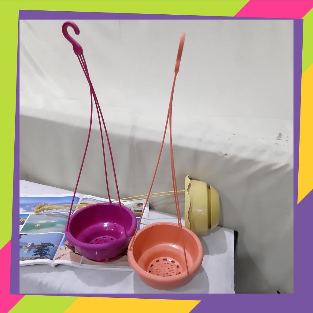 315W / Pot bunga plastik warna bulat gantung / Pot tanaman Artificial - 805W