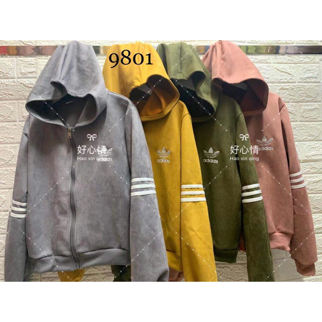 JAKET HOODIE WANITA BAHAN SUEDE PREMIUM UKURAN ALLSIZE