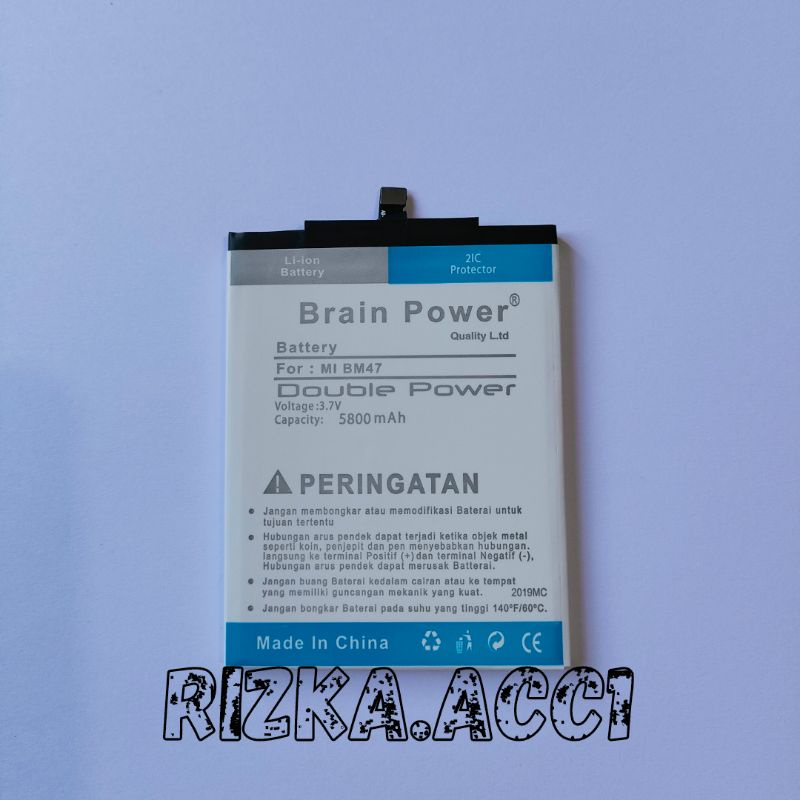 Baterai Batre Xiaomi Redmi 3 / 3s / 3x / 3Pro Redmi 4x BM-47 Brain Power Battery Hp