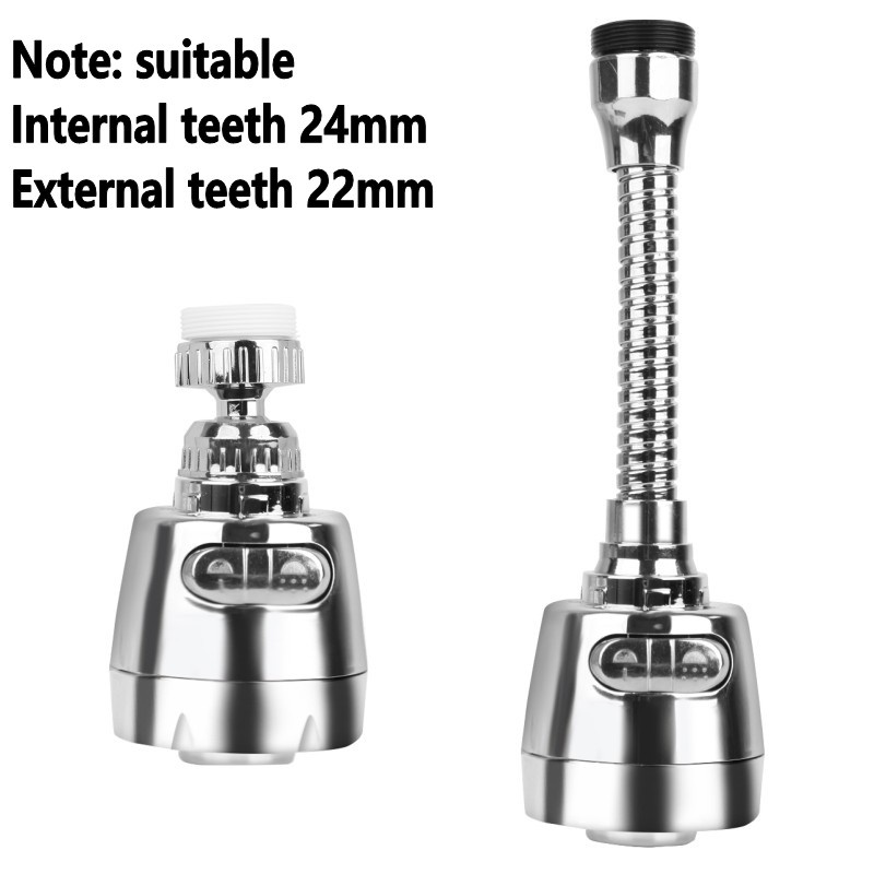 360° Rotatable Dual Mode Hemat Air Tap Aerator Diffuser Faucet Nozzle/Keran Anti Cipratan Aksesoris Dapur Kamar Mandi/Filter Faucet Sprayer Stainless Steel Tekanan Tinggi