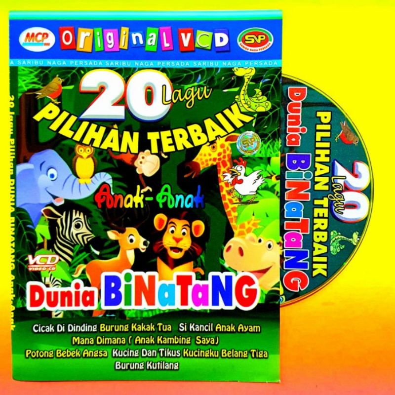 KASET VCD VIDEO FILM LAGU ANAK DUNIA HEWAN - DISC VIDEO EDUKASI MENGENAL HEWAN
