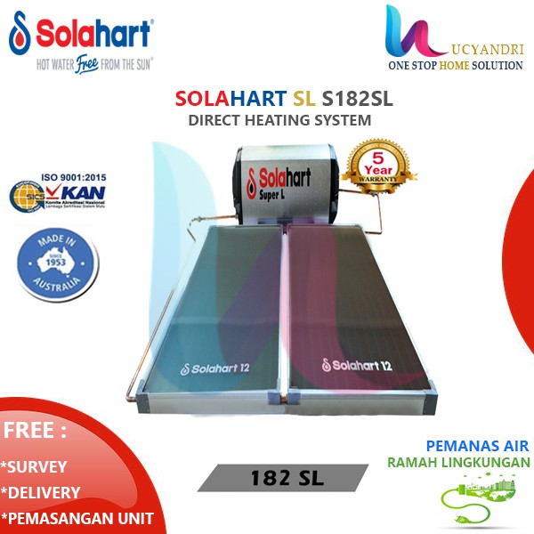 Solahart Direct Heating S 182 SL | Pemanas Air Matahari