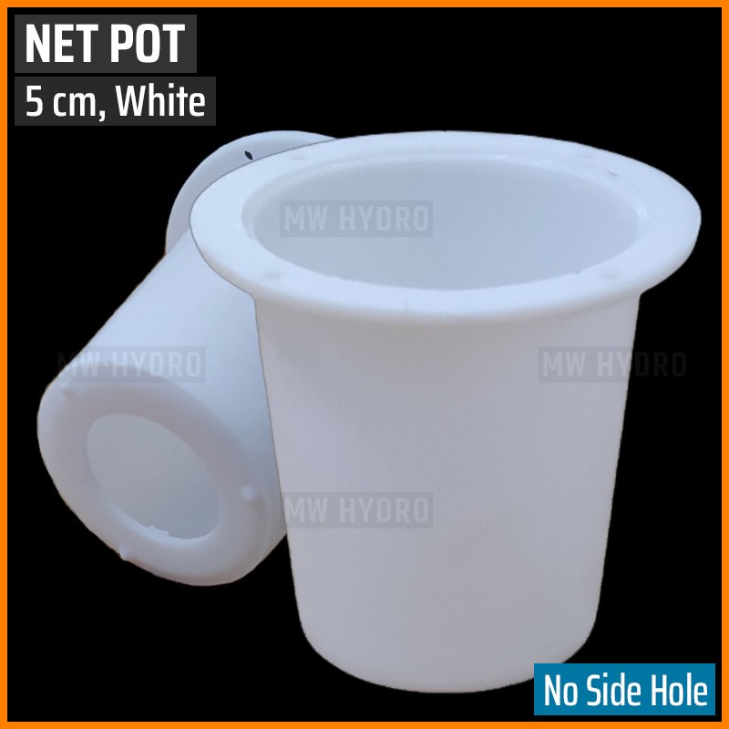 Netpot Hidroponik Polos, Tanpa Lubang Samping - Net Pot 5 cm, Putih