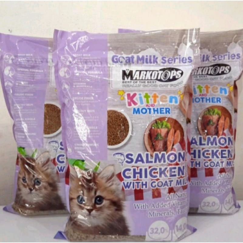 markotops kitten and mother salmon chiken 1kg repack cat food