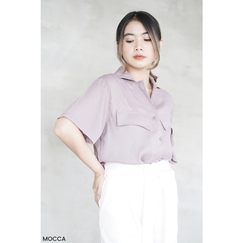 Marlen Crinkle Shirt Atasan Kemeja Wanita