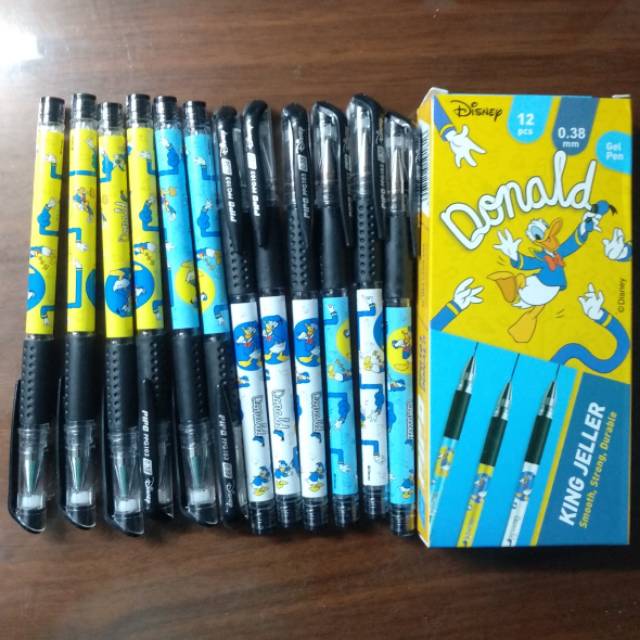 

Pulpen Merk PIPO PPG 103 KING JELLER 0,38 mm Hitam DISNEY DONALD