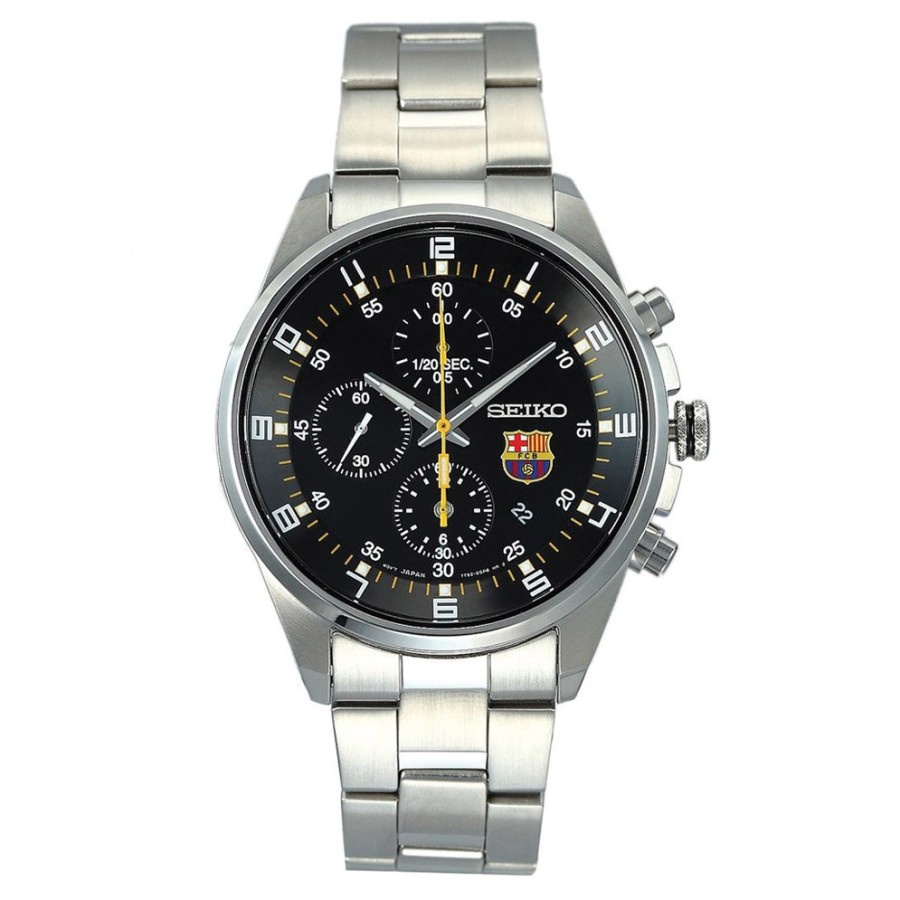 [ORIGINAL 100%] Seiko SNDD23P1 Chronograph FC Barcelona Stainless Jam Tangan Pria SNDD23
