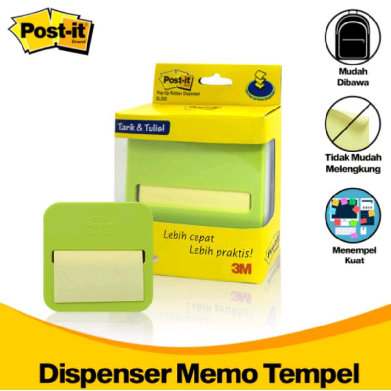 3M DISPENSER POST IT POP UP RUBBER OL330/ DISPENSER STICKY NOTE/DISPENSER MEMO