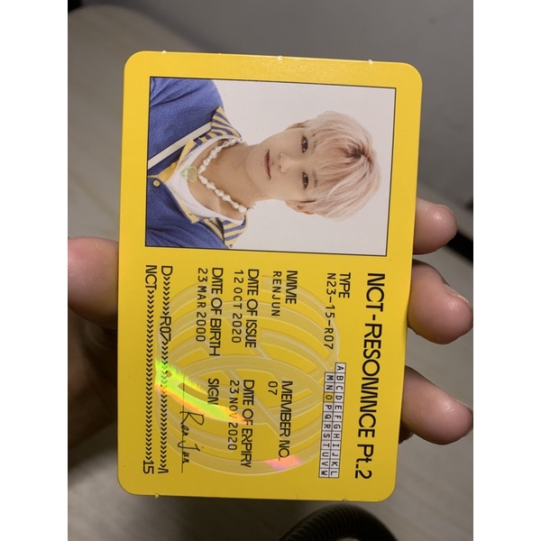 (pc photocard nct) id card renjun resonance (booked)