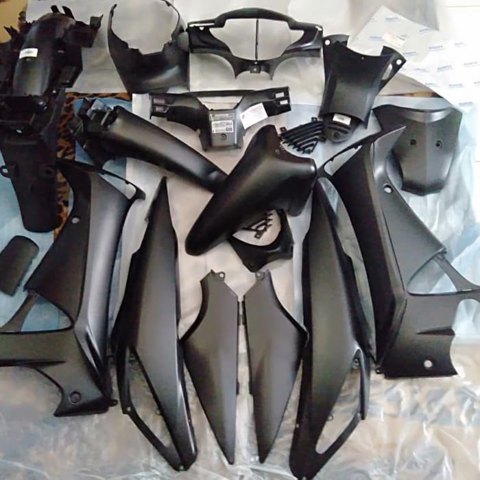 full set satu motor full body supra x 125 lama hitam doff