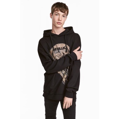 Hoodie H&amp;M Metallica Hitam Pria Wanita sweater hnm metallica