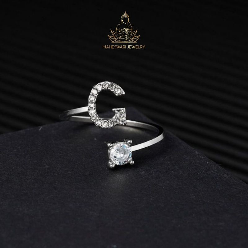 Maheswari Jewelry majew.co - Cincin Perak Huruf Cincin Alfabet Inisial Nama Perak Asli BA-16