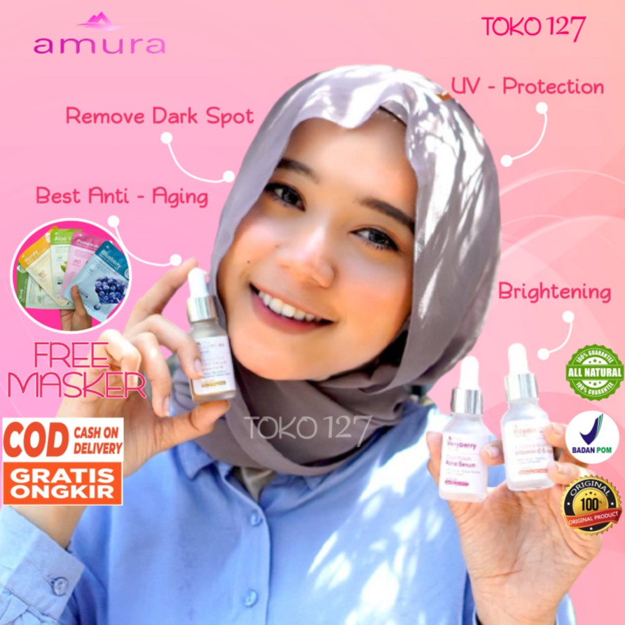 Serum Amura Serum Wajah Glowing Jerawat Acne Skincare Skin Care Gold Serum Expert Serum Kecantikan
