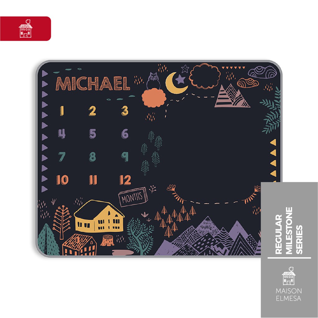 Maison Elmesa Baby Blanket Selimut Bayi Nama Milestones Series Shopee Indonesia