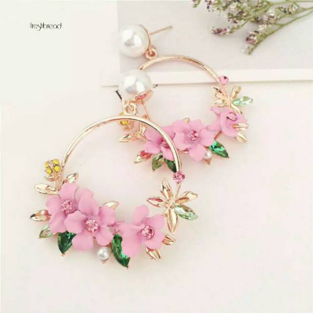 Anting flower bundar import