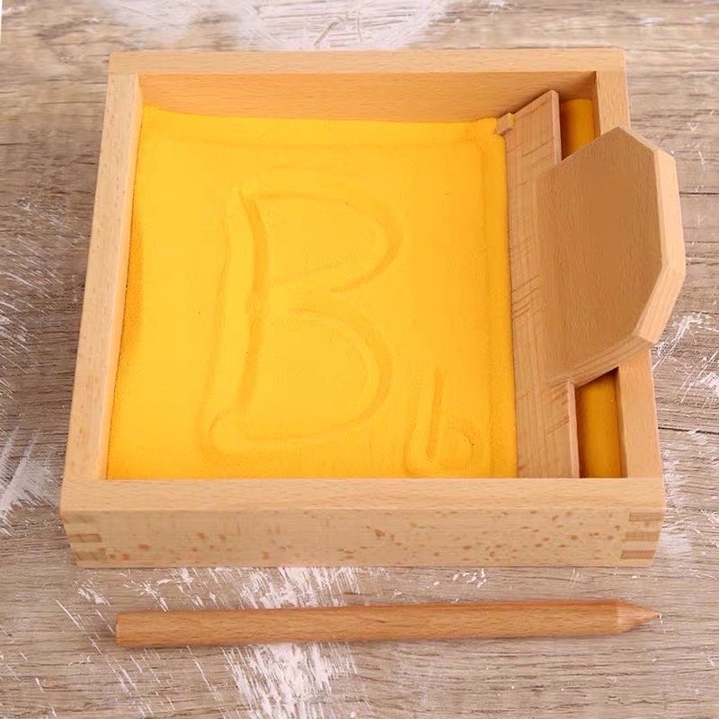 montessori sand tracing letter tray sand tray