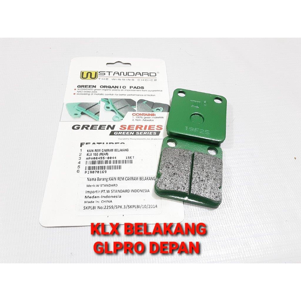 DISPAD KAMPAS REM CAKRAM BELAKANG KLX WSTANDARD PREMIUM QUALITY