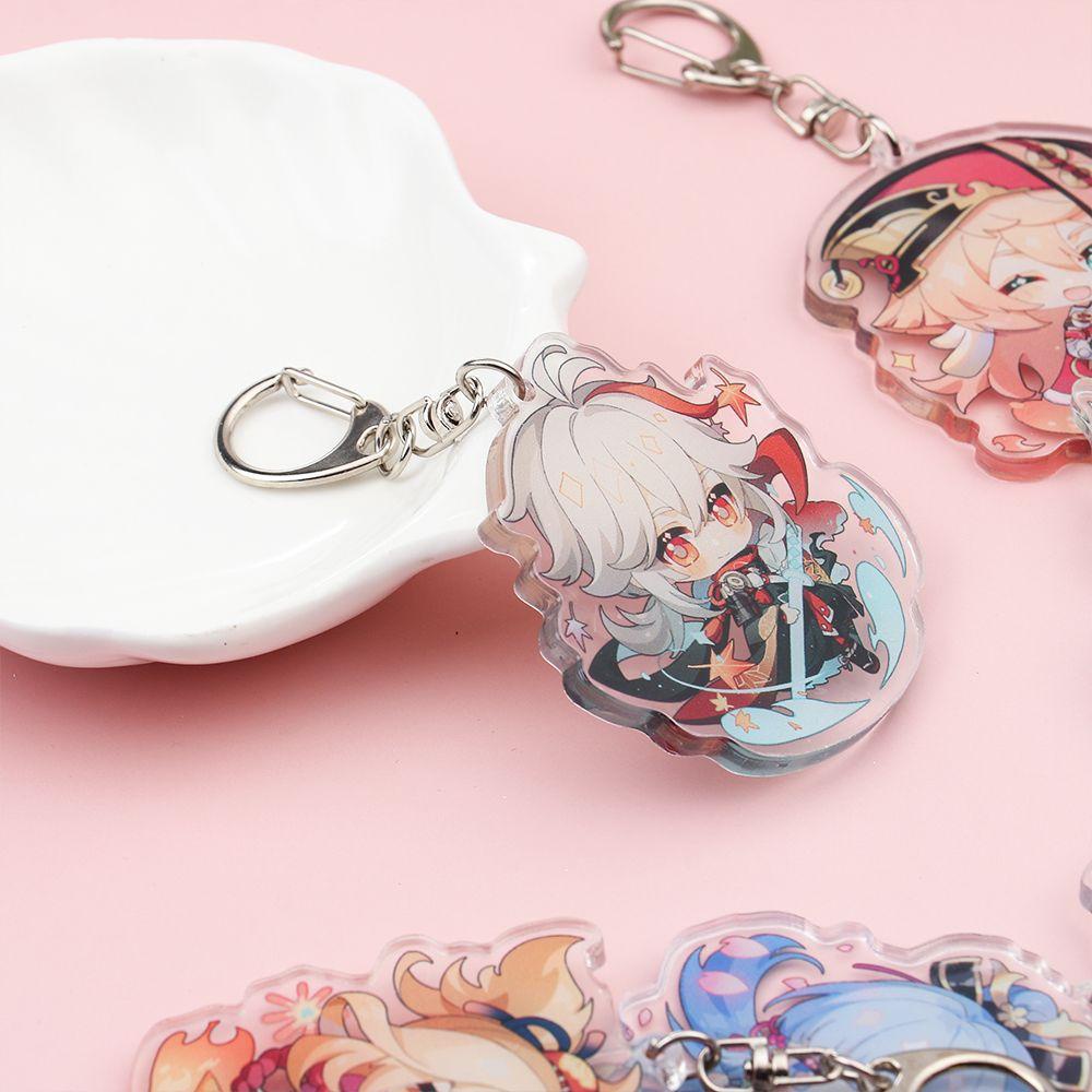 Lily Genshin Impact Keychain Kartun Lucu Liontin Aksesoris Fashion Perhiasan Jepang Anime Gantungan Kunci Mobil